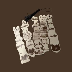 Wood Book-Themed Bookmarks-New 2 for $10